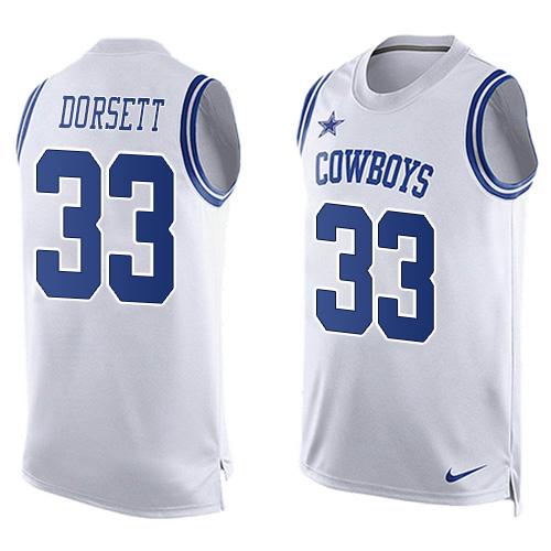 Men's Dallas Cowboys Customized White Limited Tank Top Stitched Jersey